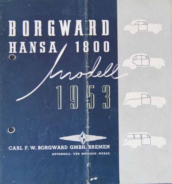 Borgward Hansa 1800 Modelprogram 1953 Carbrochure (4034)